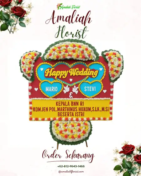 Papan Bunga Pernikahan Cibaregbeg